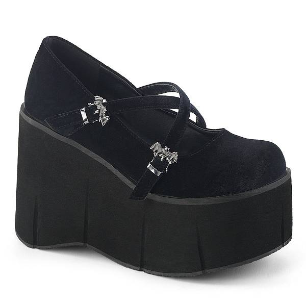 Buty Na Platformie Demonia Kera-10 Damskie - Czarne PL3059-827